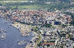 Picture: Rostock city centre with main churches and old port.